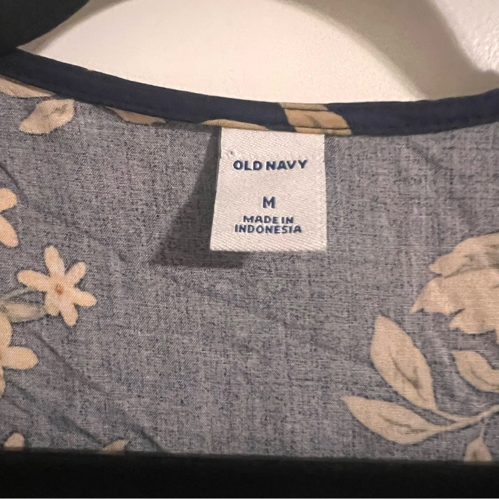 Old Navy Navy and Orange Floral Midi Dress - Picture 2 of 6